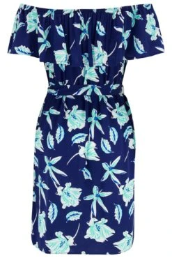 Pour Moi Woven Frill Belted Bardot Beach Dress - Navy Tropical 15 Pour Moi Woven Frill Belted Bardot Beach Dress - Navy Tropical -PMoi Clothing Shop 306832 20230111114000