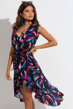 Pour Moi Midaxi Wrap Multiway Beach Dress - Multi -PMoi Clothing Shop 307301 20230125164800