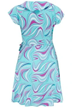 Pour Moi LENZING™ ECOVERO™ Viscose Frill Wrap Beach Dress - Aquaburst -PMoi Clothing Shop 307610 20230224160600