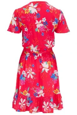 Pour Moi Woven EcoVero™ Tiered Wrap Beach Dress - Red Tropical -PMoi Clothing Shop 307657 20230518121200