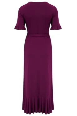 Pour Moi Megan Slinky Jersey Frill Detail Midi Wrap Dress - Grape 13 Pour Moi Megan Slinky Jersey Frill Detail Midi Wrap Dress - Grape -PMoi Clothing Shop 310260 20230731123800