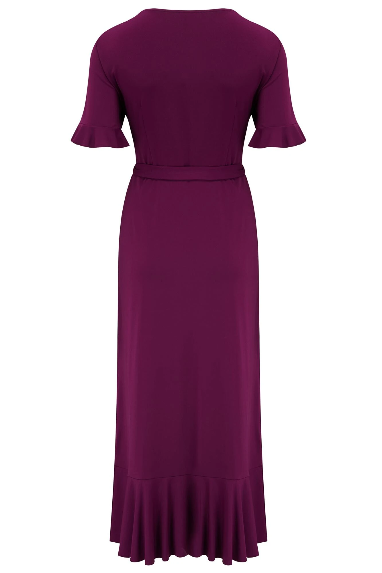 Pour Moi Megan Slinky Jersey Frill Detail Midi Wrap Dress - Grape 8 Pour Moi Megan Slinky Jersey Frill Detail Midi Wrap Dress - Grape - Image 6