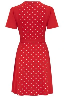 Pour Moi Priya Slinky Jersey Panel Short Sleeve Dress - Red/White -PMoi Clothing Shop 311327 20230227155800