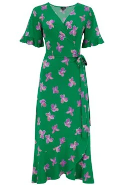 Pour Moi Megan Slinky Jersey Frill Detail Midi Wrap Dress - Green Floral 12 Pour Moi Megan Slinky Jersey Frill Detail Midi Wrap Dress - Green Floral -PMoi Clothing Shop 311363 20230228143200