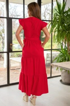 Pour Moi Esme Cotton Poplin Fluted Sleeve Wrap Maxi Dress - Red 12 Pour Moi Esme Cotton Poplin Fluted Sleeve Wrap Maxi Dress - Red -PMoi Clothing Shop 311475 20230412101600