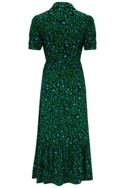 Pour Moi Jodie Slinky Jersey Tiered Midi Shirt Dress - Green Leopard -PMoi Clothing Shop 311870 20230306090400