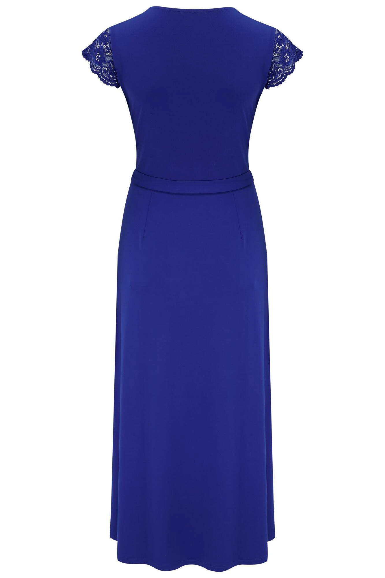 Pour Moi Julie Slinky Jersey Lace Trim Midi Dress - Cobalt 8 Pour Moi Julie Slinky Jersey Lace Trim Midi Dress - Cobalt - Image 6