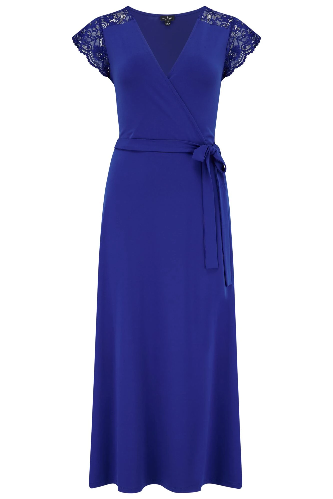 Pour Moi Julie Slinky Jersey Lace Trim Midi Dress - Cobalt 7 Pour Moi Julie Slinky Jersey Lace Trim Midi Dress - Cobalt - Image 5