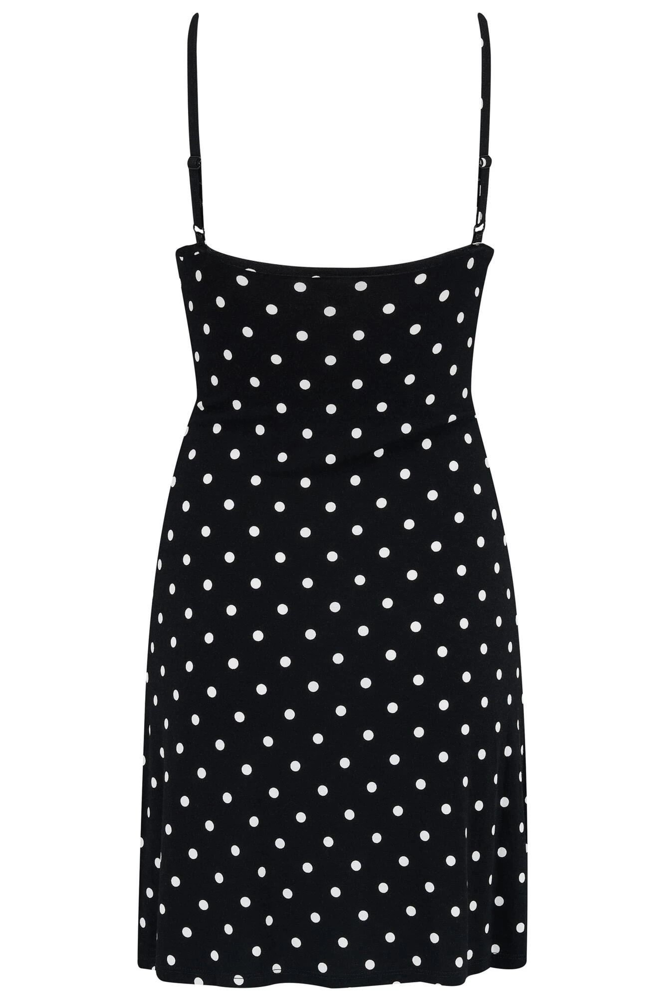 Pour Moi Strappy Tie Front Jersey Mini Beach Dress - Black Spot 8 Pour Moi Strappy Tie Front Jersey Mini Beach Dress - Black Spot - Image 6