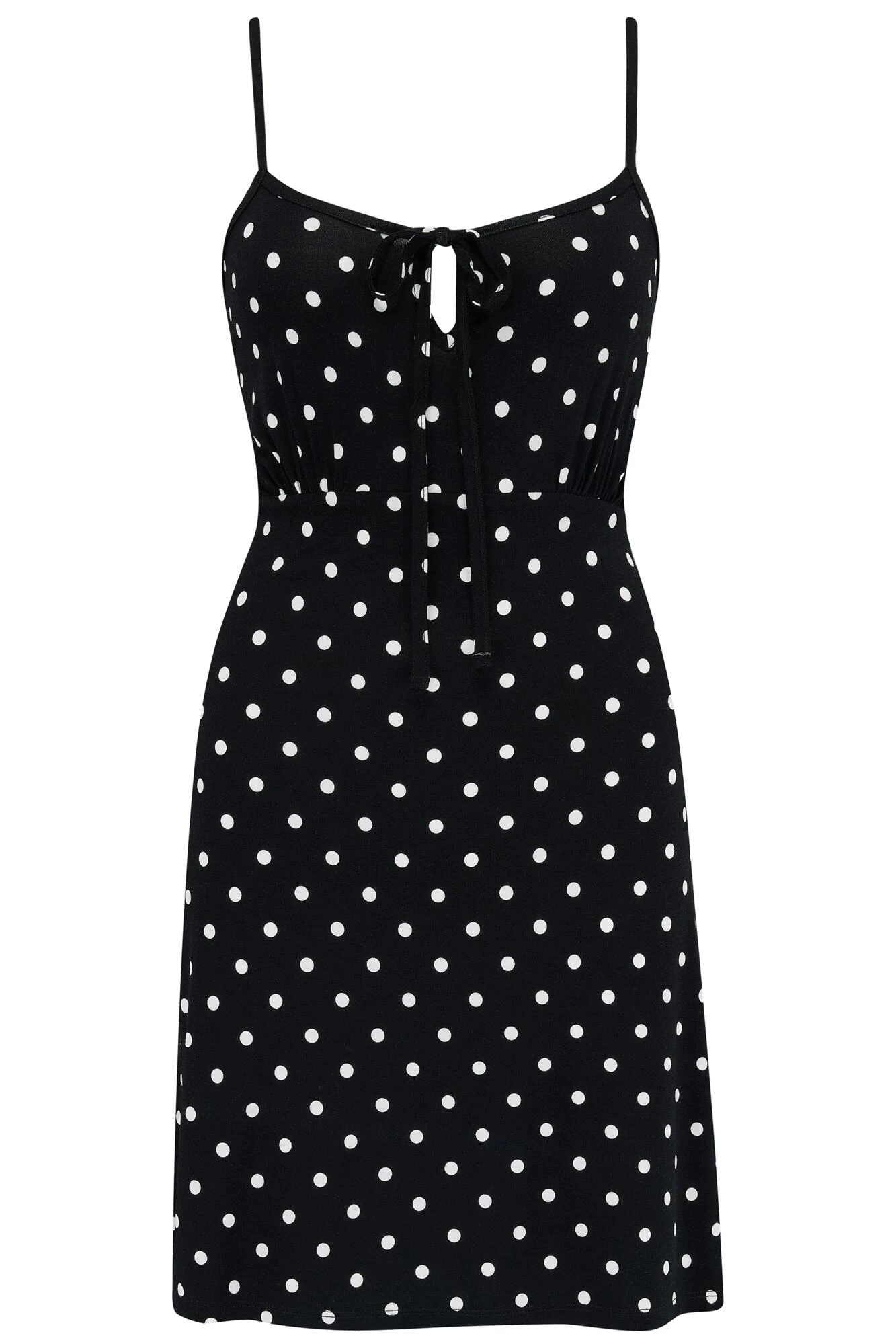 Pour Moi Strappy Tie Front Jersey Mini Beach Dress - Black Spot 7 Pour Moi Strappy Tie Front Jersey Mini Beach Dress - Black Spot - Image 5