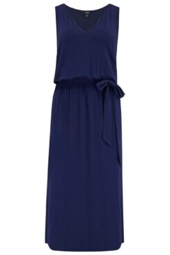 Pour Moi Jessie Fuller Bust Notch Neck Stretch Midi Dress - Navy -PMoi Clothing Shop 312437 20230627143400