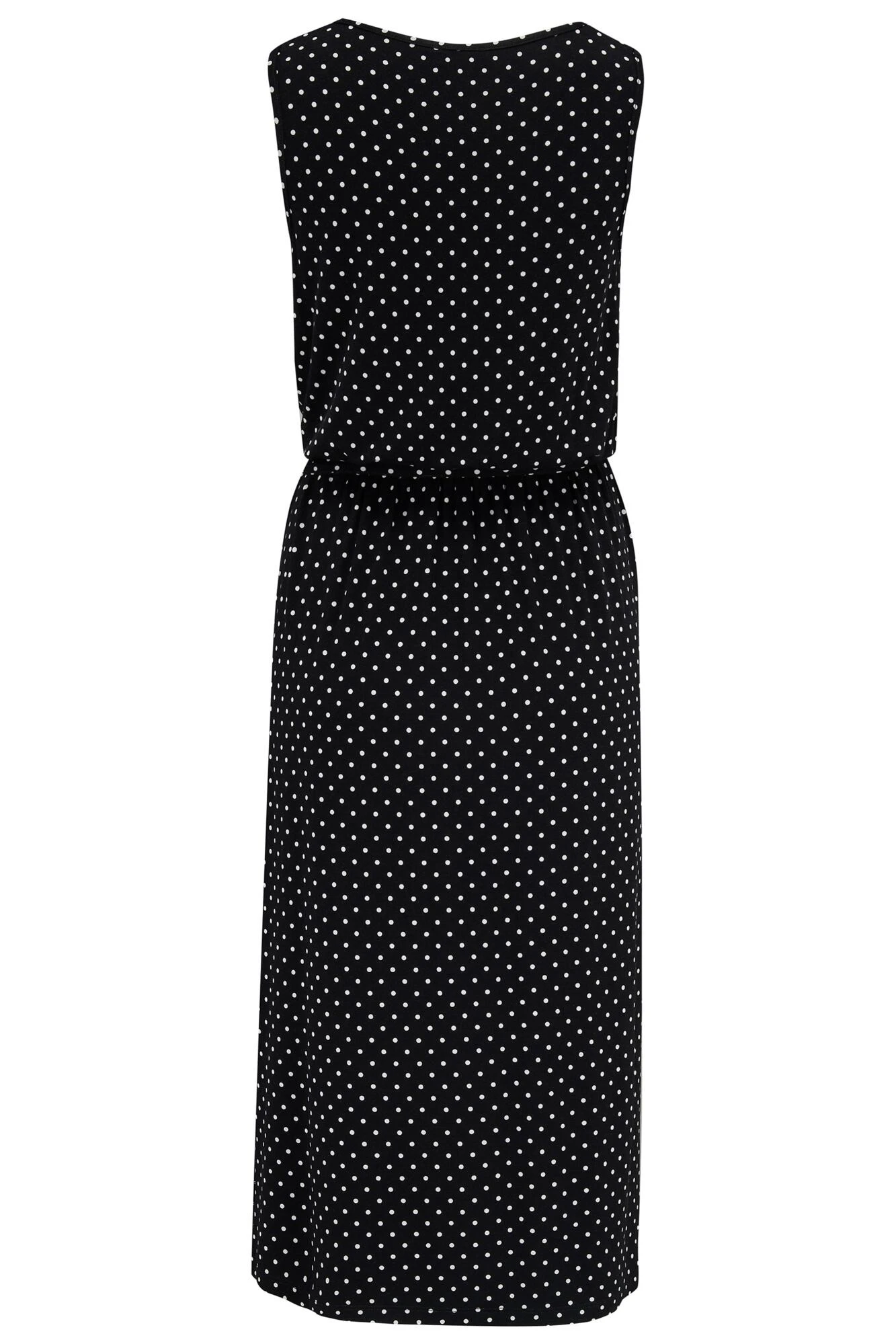 Pour Moi Jessie Fuller Bust Notch Neck Stretch Midi Dress - Black/White Spot 7 Pour Moi Jessie Fuller Bust Notch Neck Stretch Midi Dress - Black/White Spot - Image 6
