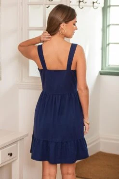 Pour Moi Lena Pique Jersey Tiered Short Dress - Navy -PMoi Clothing Shop 312690 20230316164000