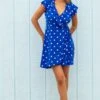 Pour Moi LENZING™ ECOVERO™ Viscose Frill Wrap Beach Dress - Blue/White -PMoi Clothing Shop 316315 20230518121400