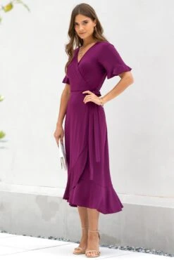 Pour Moi Megan Slinky Jersey Frill Detail Midi Wrap Dress - Grape 10 Pour Moi Megan Slinky Jersey Frill Detail Midi Wrap Dress - Grape -PMoi Clothing Shop 319848 20230731123800